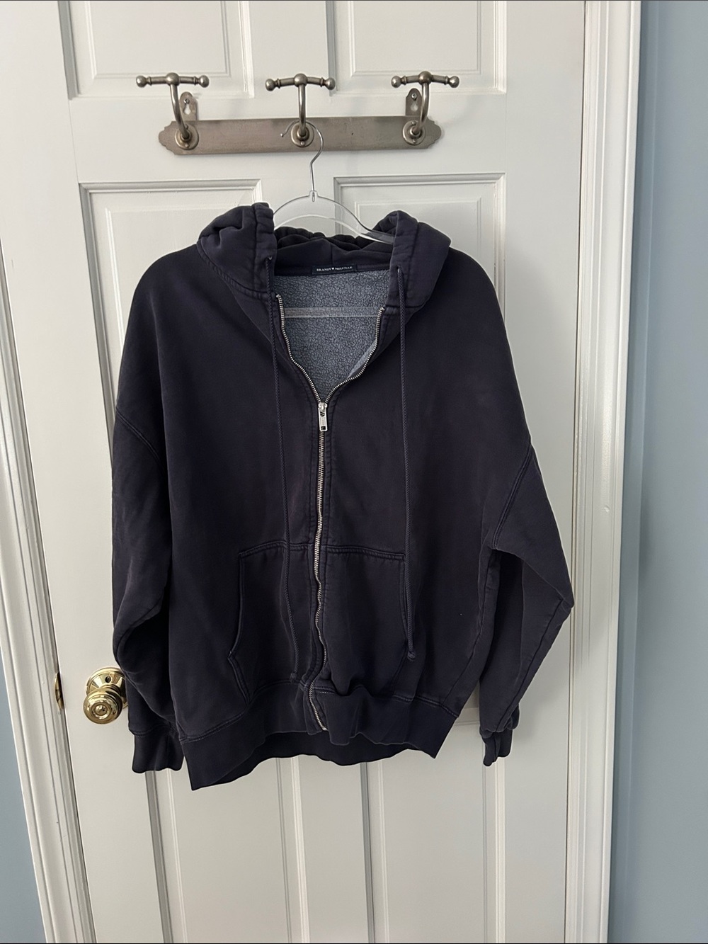 Navy Brandy Melville Hoodie. Zip